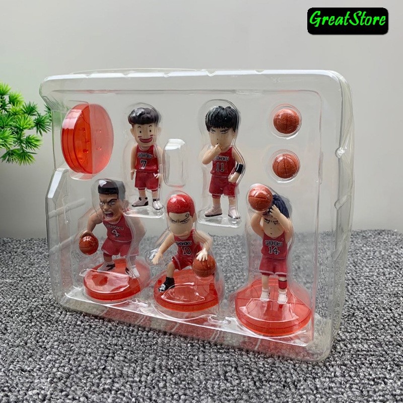 (SẴN) MÔ HÌNH Finguer Slum Duck 5 cầu thủ 7cm Sang Trọng, Full hộp Hanamichi Sakuragi,Mitsui Hisashi