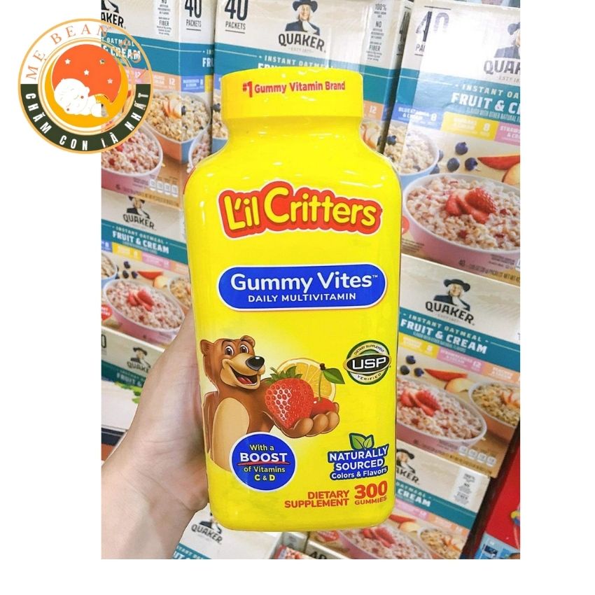 Kẹo dẻo  L’il Critters Gummy Vites Complete Multivitamin 300 viên bổ sung Vitamin  giúp bé phát triển toàn diện của Mỹ