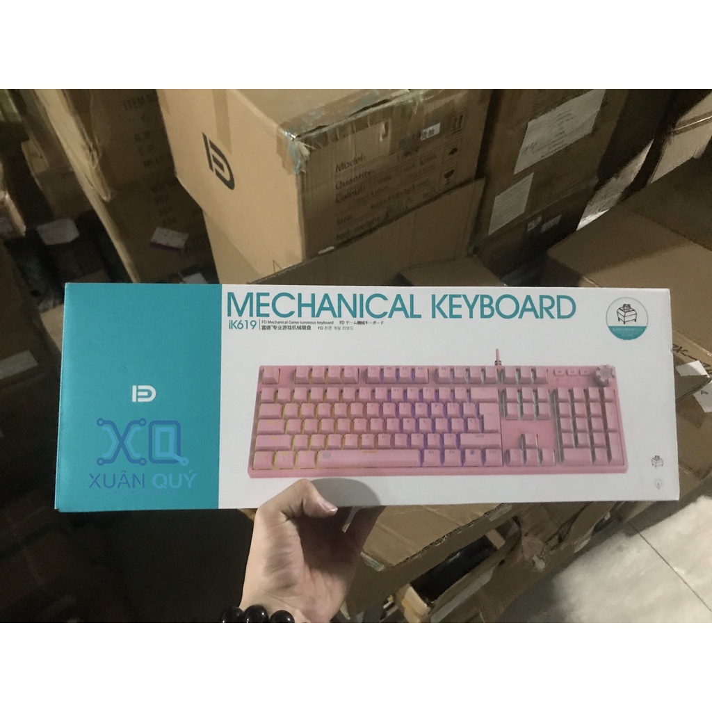 Bàn Phím Cơ IK-619 với 108 phím Rainbow Led RGB 10 Chế Độ, Chơi Game Dùng Văn Phòng Cực Đã - MUA COMBO TẶNG BÀN DI