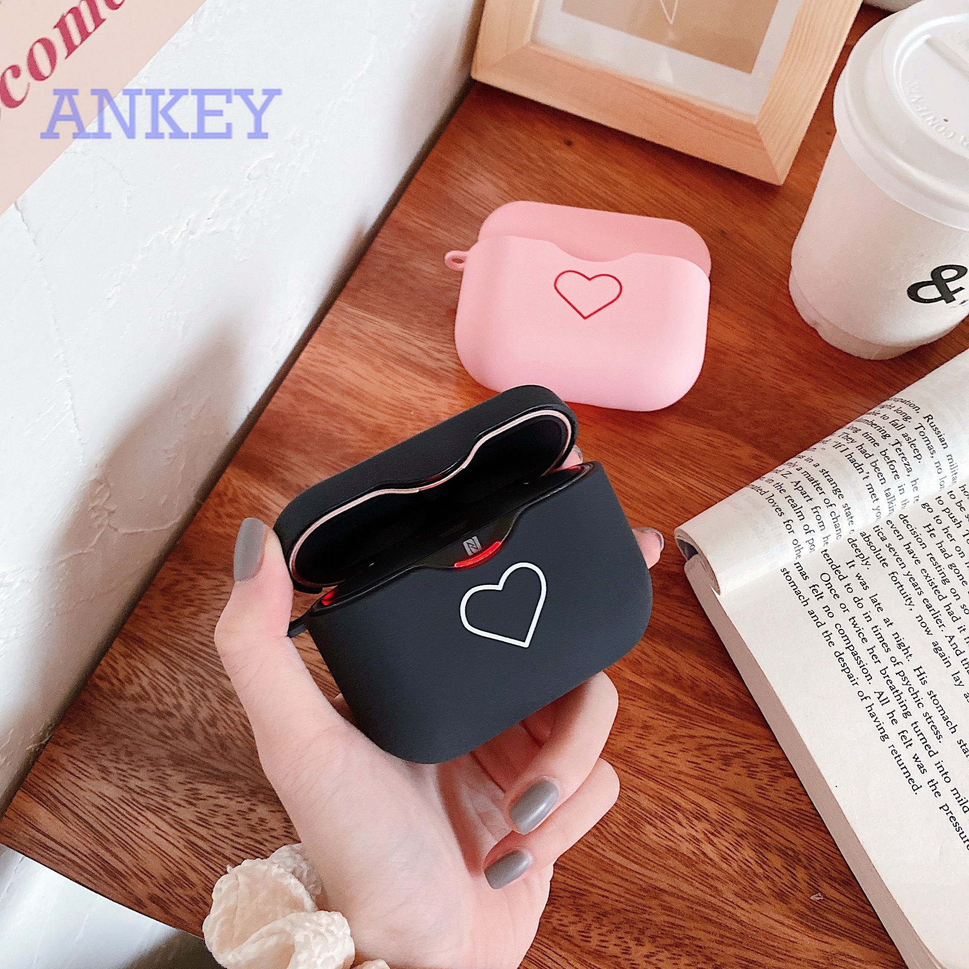 Sony WF-1000XM3 WF-SP800N Case Heart Lovely Plastic Cover for Wireless Bluetooth Earphone Shockproof PC Hard Case Headphone Box