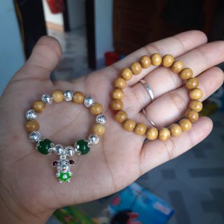 Combo vòng dâu giáp ỉn và vòng dâu trơn cho bé gái