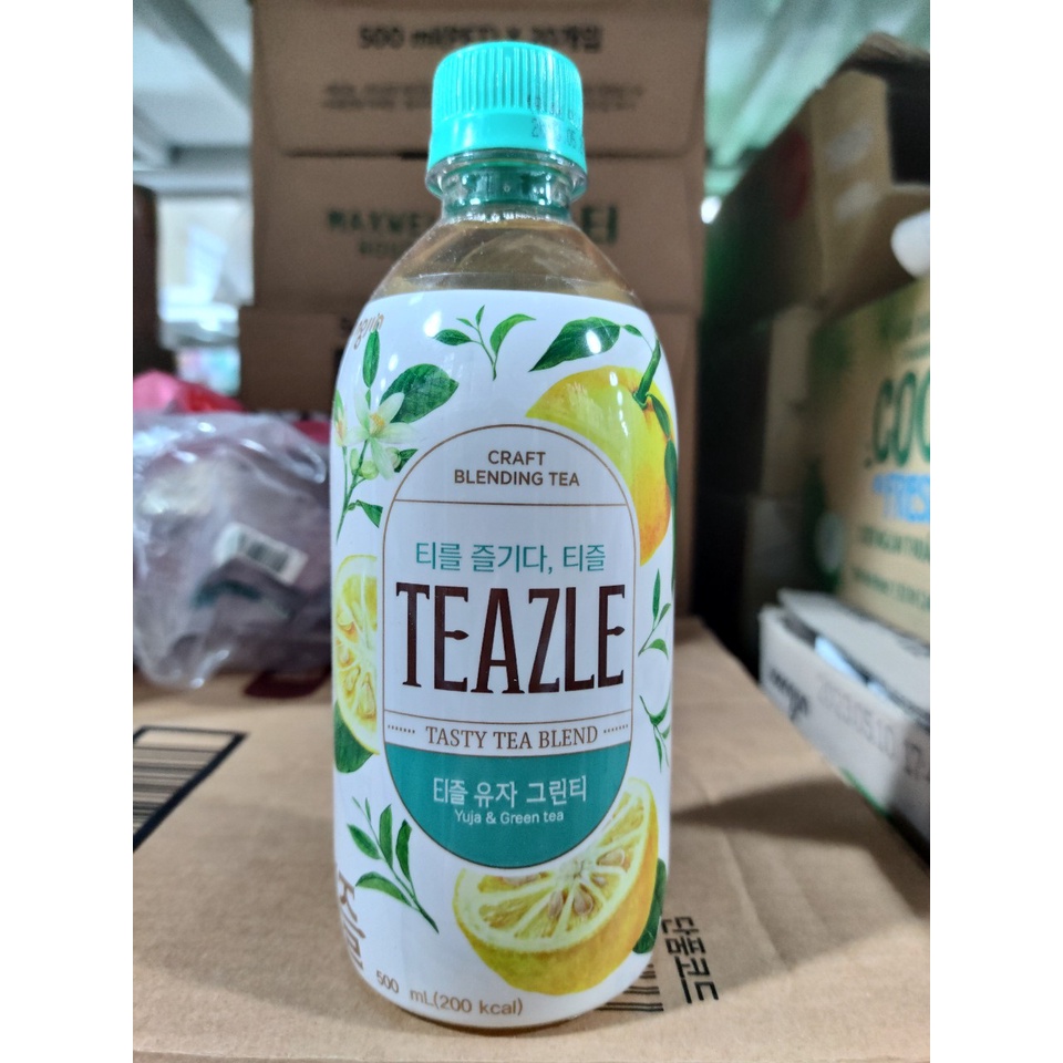 Trà teazle vị trà xanh chanh vàng hàn quốc 500ml - 티줄 유차 그린티