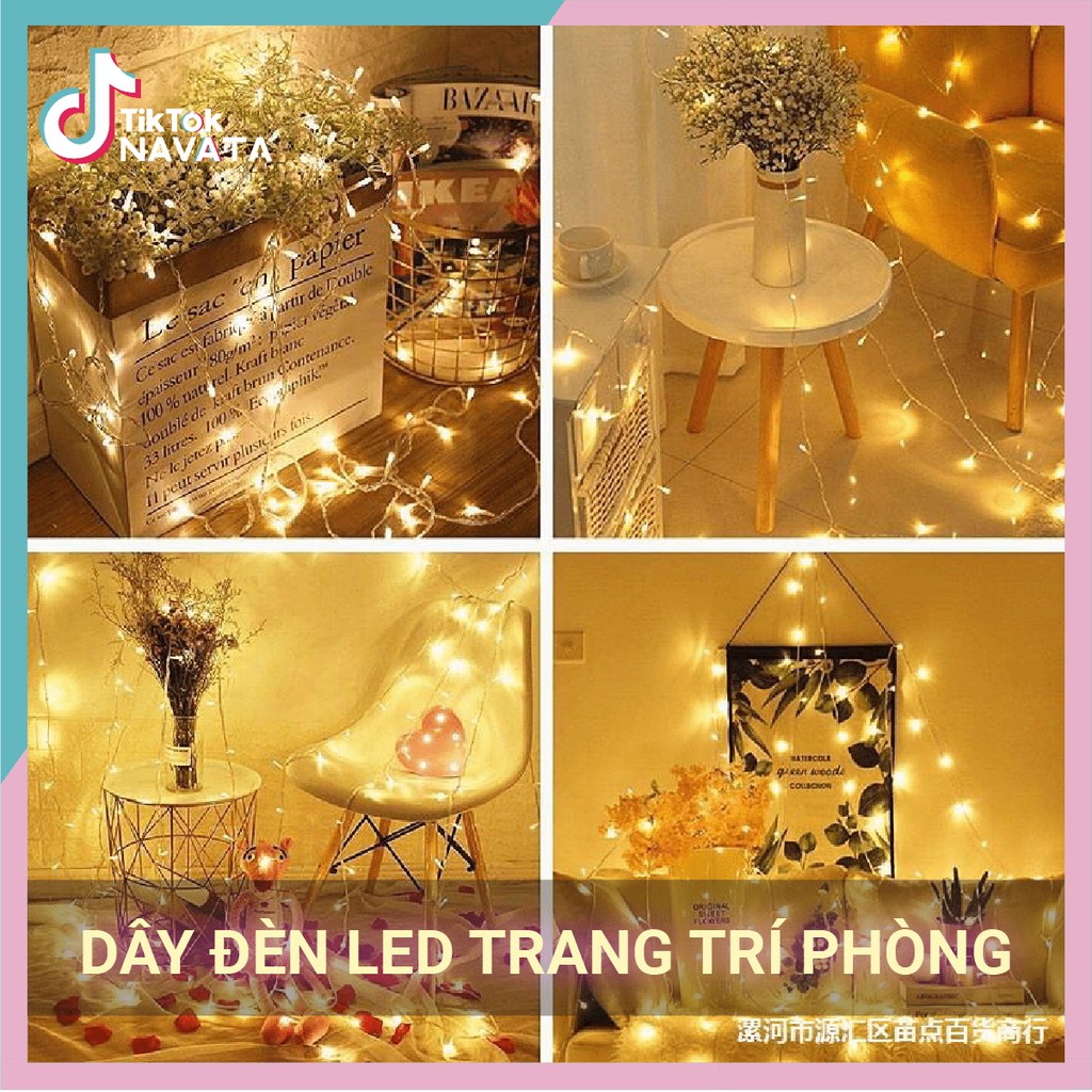 Dây đèn Led đèn trang trí 5m 10m không chớp nháy decor phòng Tiktok Room [Cắm Điện]