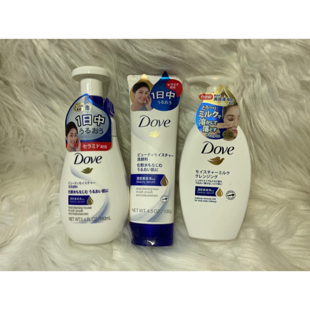 Bộ sản phẩm rửa mặt Dove nhật sữa rửa mặt, sữa tẩy trang, rửa mặt dạng bọt