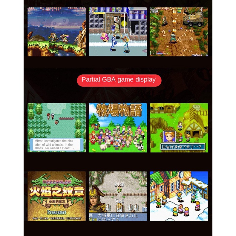 Máy chơi game 1200 trong 1 cổ điển 16 bit màn hình 3.5 inch có đầu ra AV mini nghe nhạc được cho trẻ em