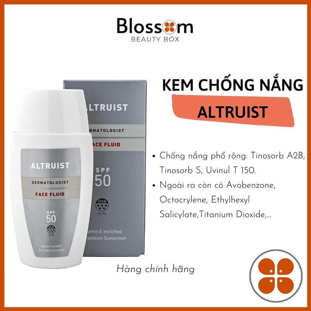 Kem chống nắng Altruist Sunscreen Fluid SPF 50