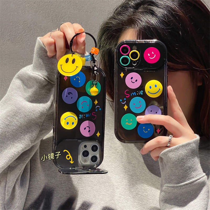 Ốp điện thoại nữ hình mặt cười có giá đỡ cho iPhone 14pro max 13 12 / 11 xr