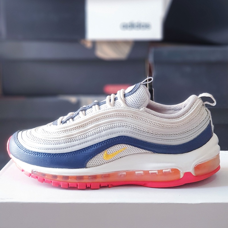 Giày Nike Air Max 97 Platinum Navy Orange, size 38.5, real 2hand