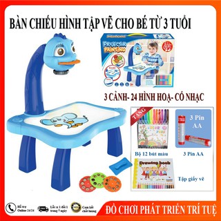 Bàn Chiếu Hình Tập Vẽ Đa Năng Cho Bé Từ 3 Tuổi, Máy Chiếu Hình Tập Vẽ Thông Minh, Có Nhạc. Phát Triểu Tư Duy Sáng Tạo