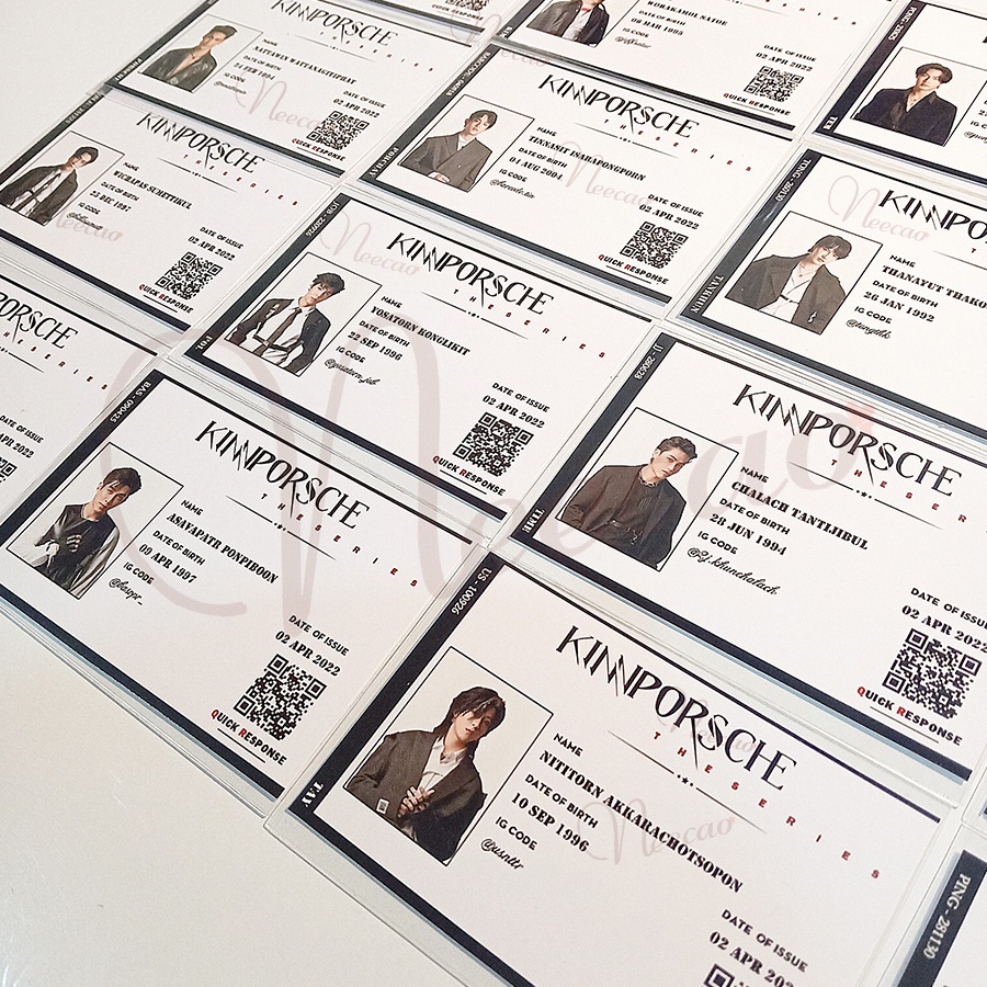 1 ID Card KINNPORSCHE The Series 16 Thành Viên MileApo BibleBuild JeffBarcode JobBas PongTong Designed Unoff Neecao