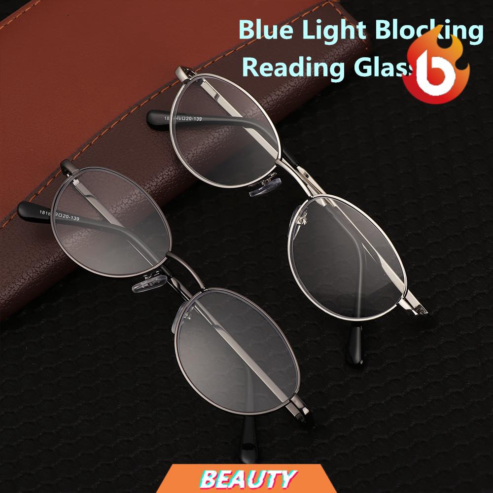 BEAUTY Metal Half Moon Eyeglasses +1.00~+4.0 Diopter Ultra Light Resin Reading Glasses