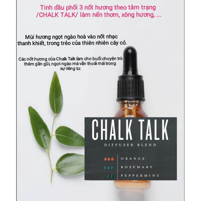 TINH DẦU PHỐI 3 NỐT HƯƠNG THEO TÂM TRẠNG /CHALK TALK/ LÀM NẾN THƠM, XÔNG HƯƠNG, ... - 9293store - 9293nguyenlieu