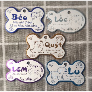 Thẻ tên chó mèo  - Bảng tên thú cưng