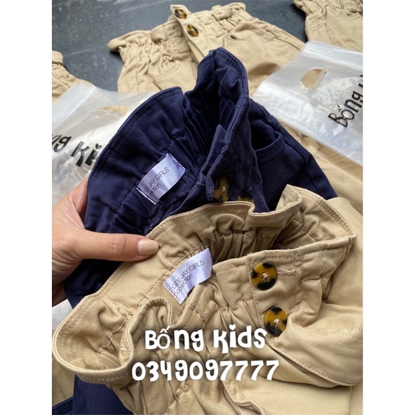 Quần Baggy Bé Gái Cạp Chun Cúc Nâu GJ