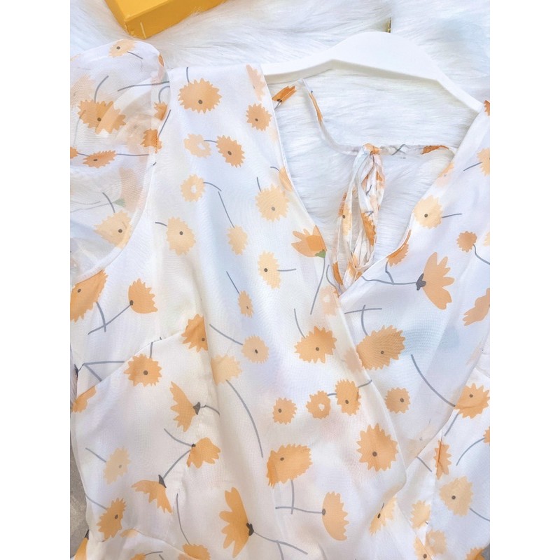 VNU267 - VÁY TƠ XƯỚC HOA CAM CỔ TIM | BigBuy360 - bigbuy360.vn