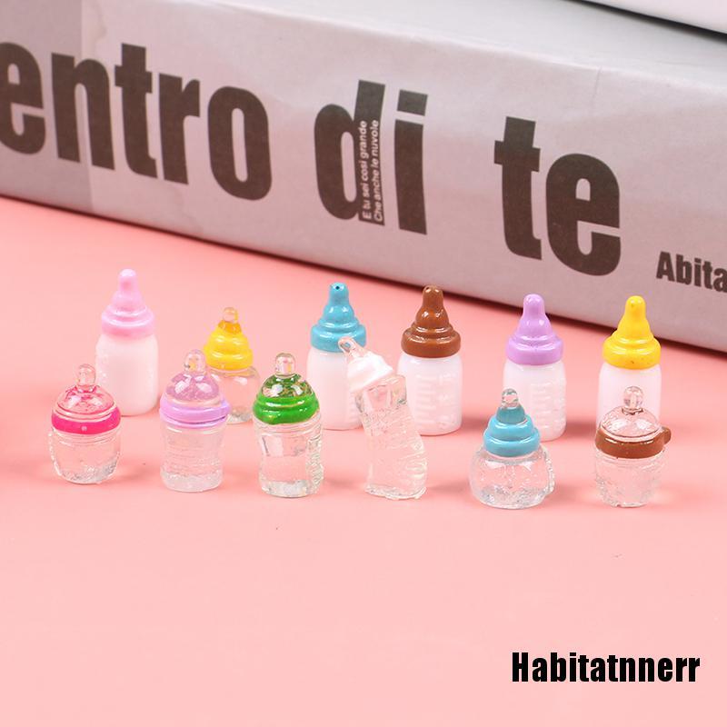 Set 5 Bình Sữa Mini Bằng Nhựa Resin Trang Trí Nhà Búp Bê Diy