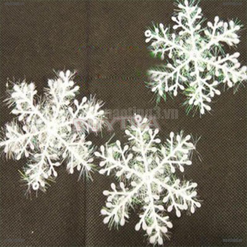 {maoting3.vn}15pcs White Snowflake Ornaments Christmas Tree Decorations Home Festival Décor