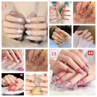 Bộ móng tay giả đính đá nhân tạo 3D trang trí dành cho cô dâu móng tay giả/móng tay gia/móng tay giả đính đá