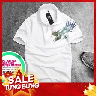 Xưởng May Chuyên Sỉ ✨ [Rẻ Kịch Sàn] Áo polo nam trắng in hình chim đại bàng siêu đẹp ✨ Áo thun nam có cổ ✨ Áo phông cott