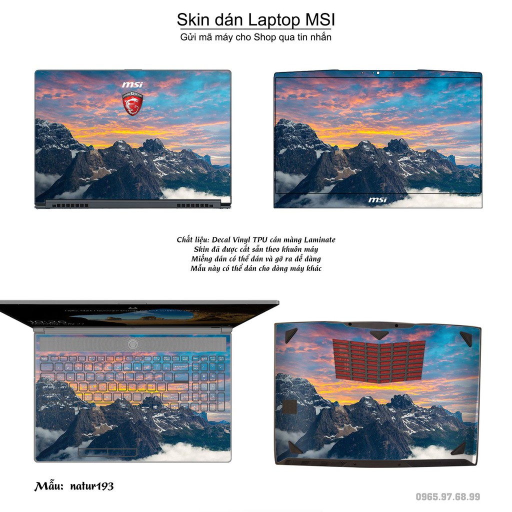 Skin dán Laptop MSI in hình thiên nhiên nhiều mẫu 7 (inbox mã máy cho Shop)