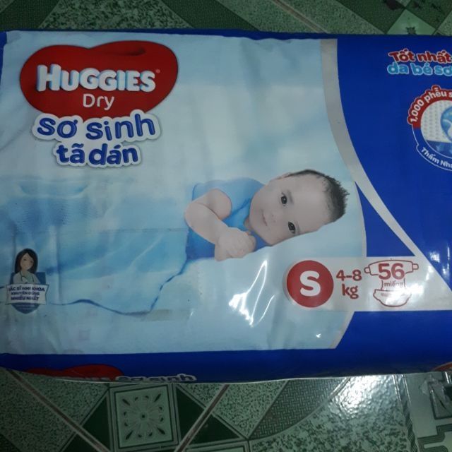 (Tặng gấu bông)Combo 2g bỉm dán sơ sinh huggies S56