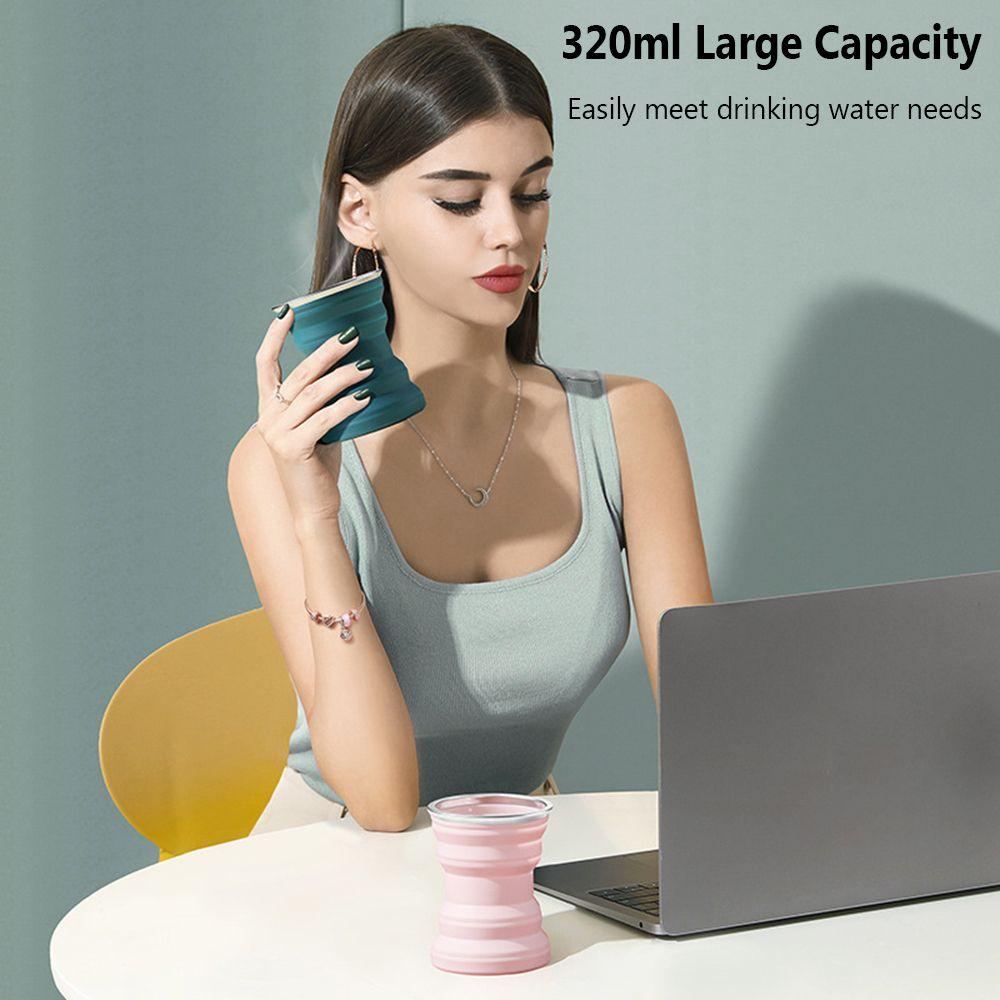Cốc Nước 320ml Bằng Silicone Có Thể Gấp Lại Tiện Dụng