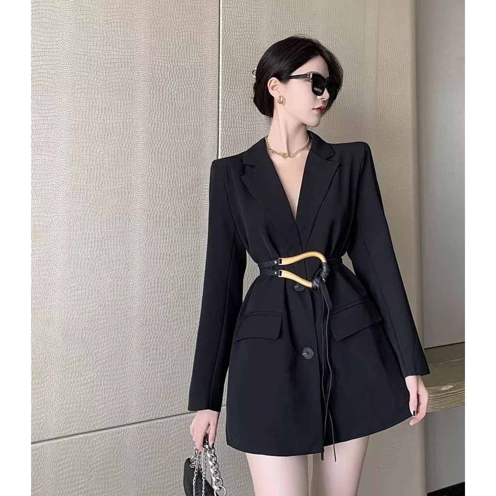 Áo Khoác Vest Blazer Kèm Thắc Lưng Thời TRang Nam Nữ