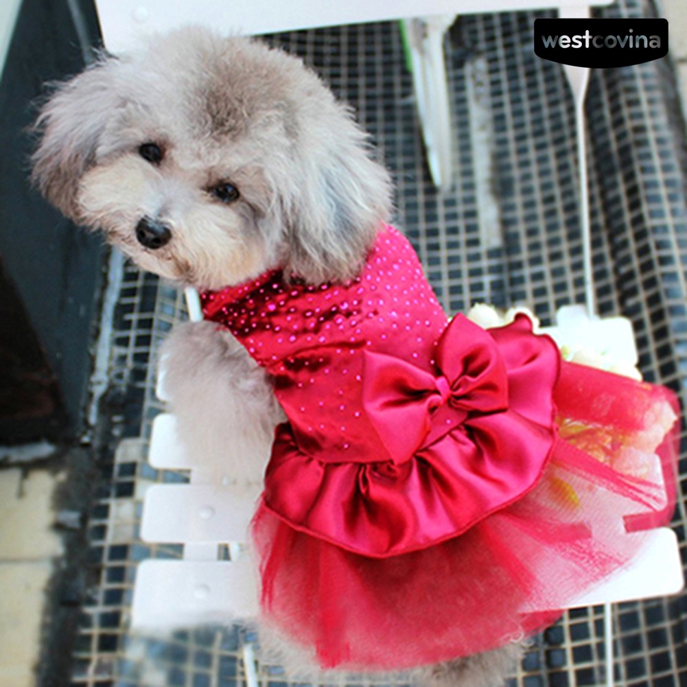 Đầm Tutu Công Chúa Đính Nơ Xinh Xắn Cho Thú Cưng