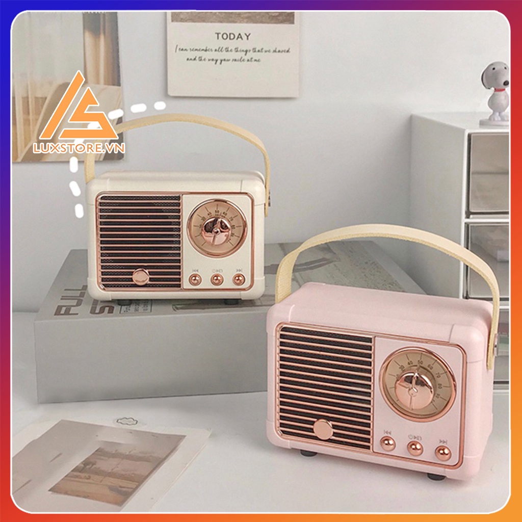 LOA BLUETOOTH RADIO PHONG CÁCH RETRO DỄ THƯƠNG ÂM THANH SIÊU TRẦM SANG TRỌNG DECOR GÓC LÀM VIỆC – LUXSTORE
