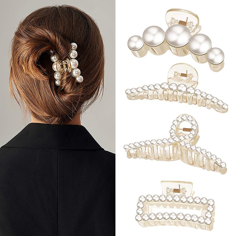Kẹp tóc đính ngọc trai thiết kế thời trang dành cho nữ