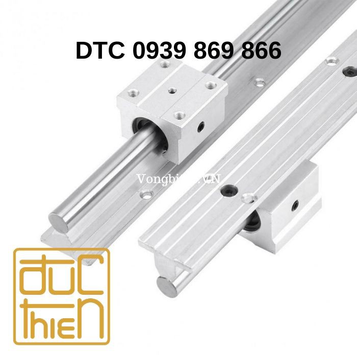 Bộ Thanh Trượt Tròn Có Đế SBR 16mm (Gồm 2 thanh trượt có đế SBR16 + 4 Hộp SBR16)