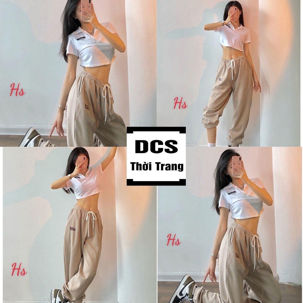 Quần jogger Nữ In Súng - Quần Ống Rộng Kiểu Dáng Thể Thao Bo Gấu Mã 535