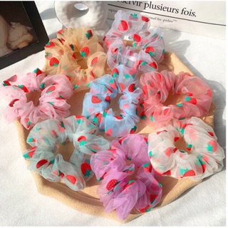 SCRUNCHIES dâu tây cột tóc kiêm vòng tay