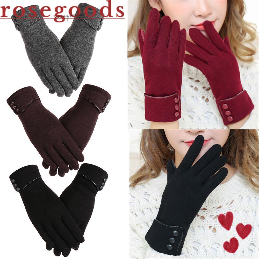 ☆Hoa Hồng☆ Găng Tay Trượt Tuyết Bằng Nhung Dày Dặn Chống Gió Nhiều Màu Sắc Có Thể Chạm Màn Hình Cảm Ứng Dành Cho Nữ