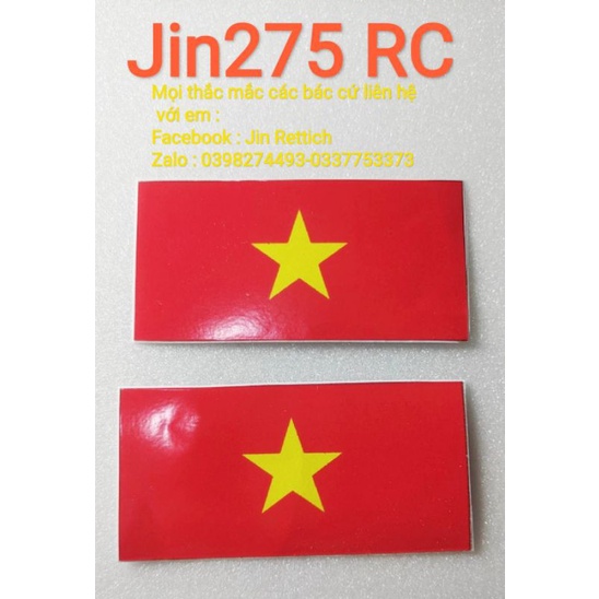 Sitcker , miếng dán, decal trang trí RC hình Quốc kỳ Việt Nam ( hình dán cờ đỏ sao vàng )