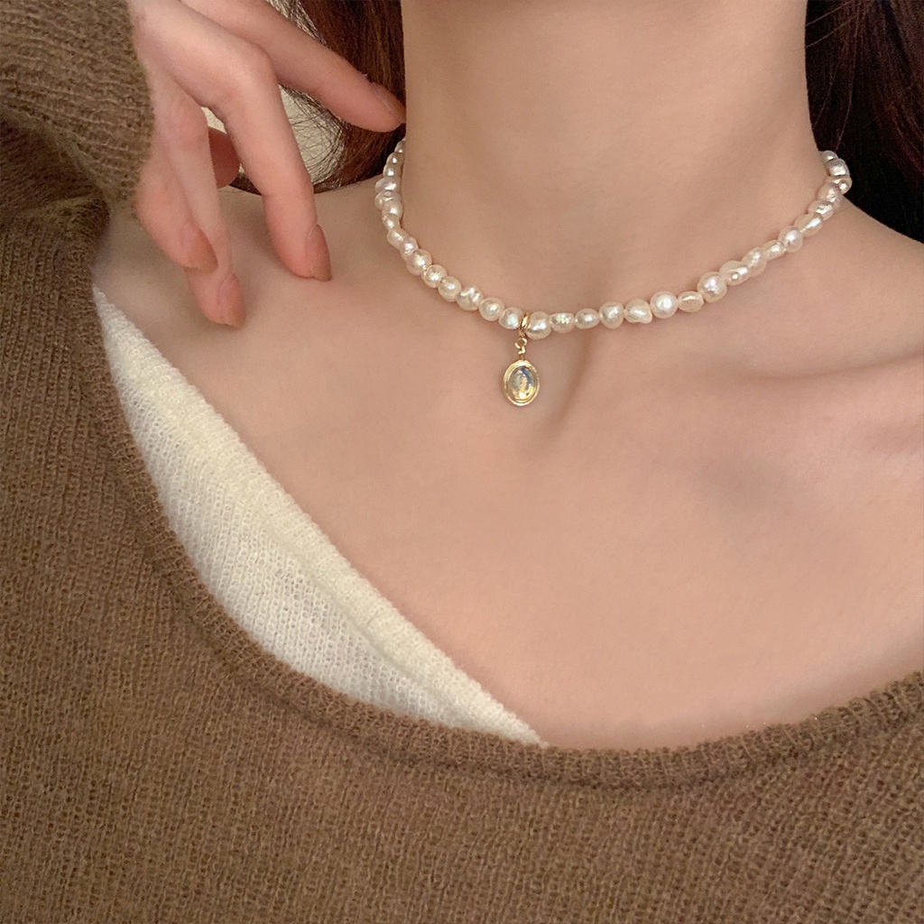 Vòng Cổ Choker Ngọc Trai Trắng Sang Trọng Thời Trang Cho Nữ