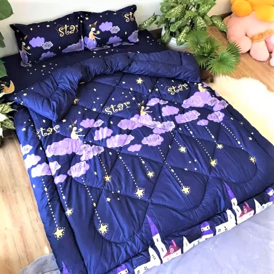Chăn Phao Poly Cotton Có Ruột Bông Dày Siêu Ấm, Nhiều Mẫu Lựa Chọn