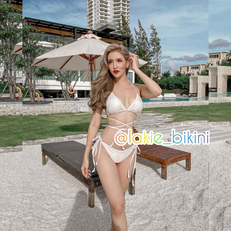 Bikini 2 Mảnh Tam Giác Dây Chéo Đi Biển