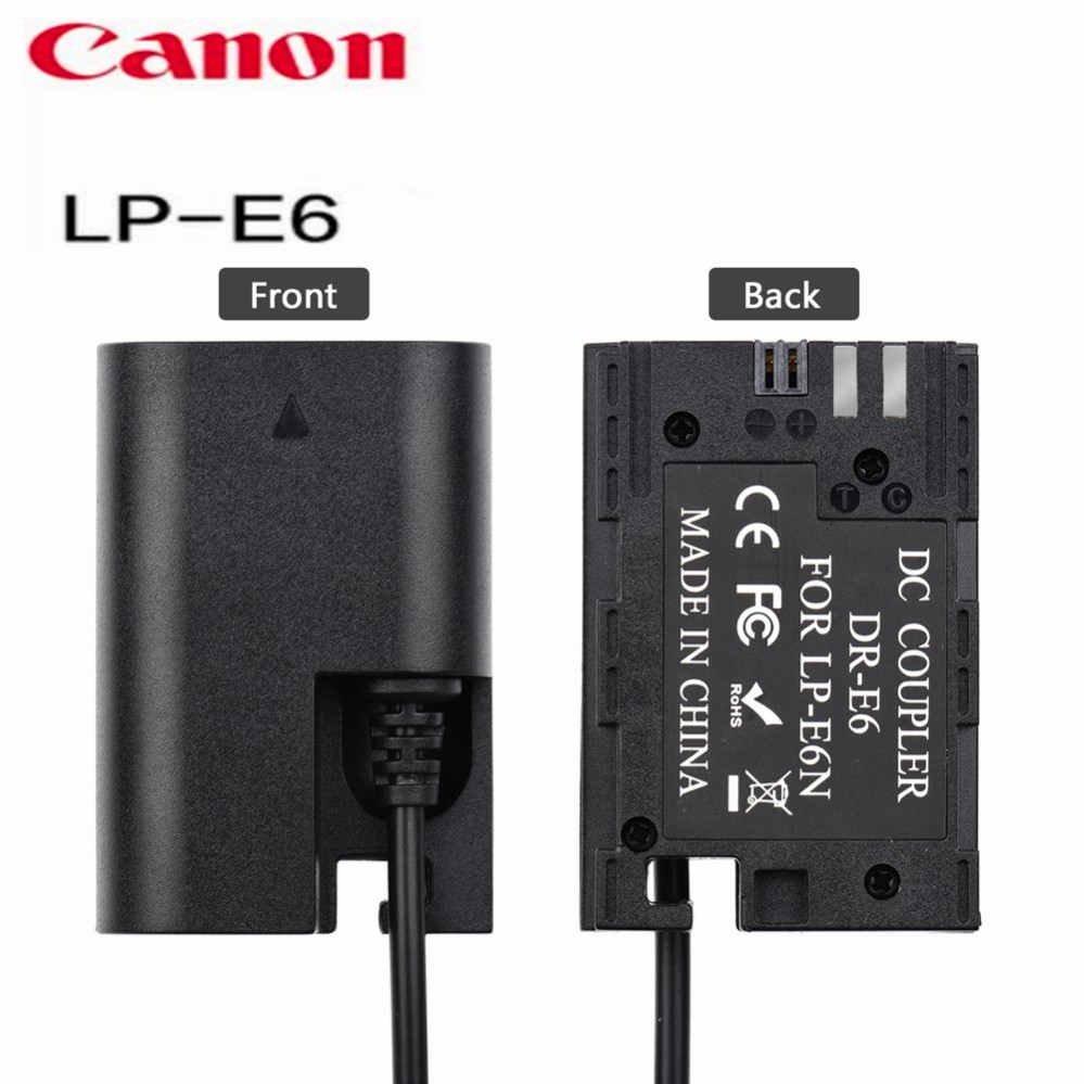 Canon LP - E6 charger】 with Canon EOS 5D2 5D3 5D4 6D 6D2 60D 7D 7D2 70D 80D 90D DSLR Cameras Adapter Andoer DR-E6 USB Power Kit AC Adapter Replacement DC Coupler Dummy Battery Single USB Input Compatible