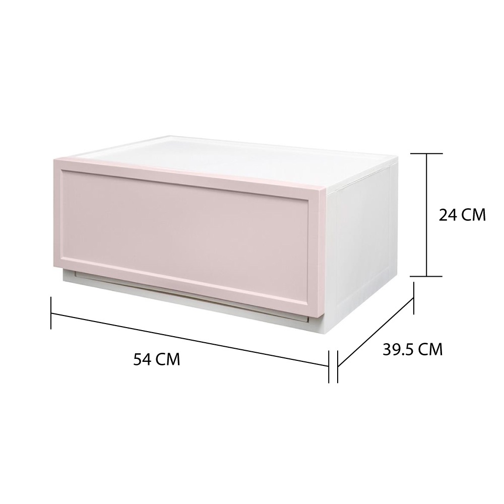 HomeBase STACKO Hộp nhựa đa năng ECO dạng ngăn kéo có thể xếp chồng Thái Lan W54xH24xD39.5 màu hồng Pastel