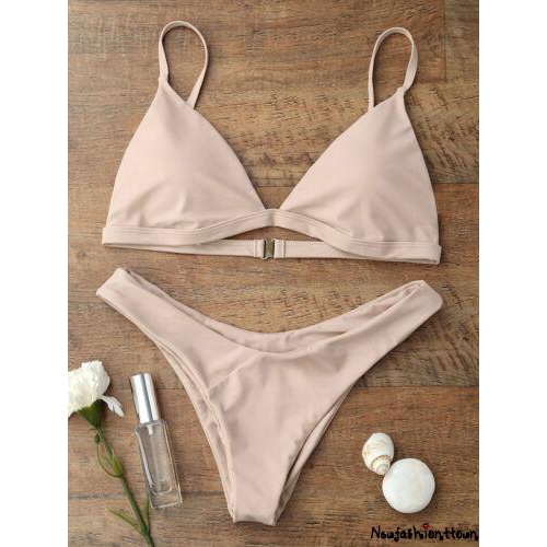 Bộ bikini nâng ngực màu trơn quyến rũ cho nữ