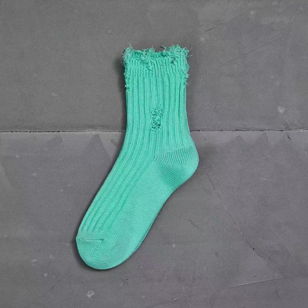 Vớ Cổ Cao Thiết Kế Đục Lỗ Thời Trang Xuân Thu Phong Cách Hàn Quốc Cho Nam Và Nữ