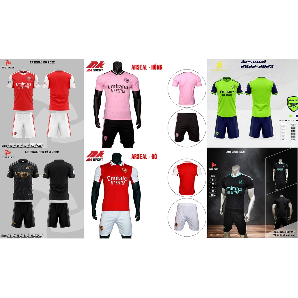 Bộ Bóng Đá CLB ARSENAL 2022-2023 Thun Lạnh Cao Cấp