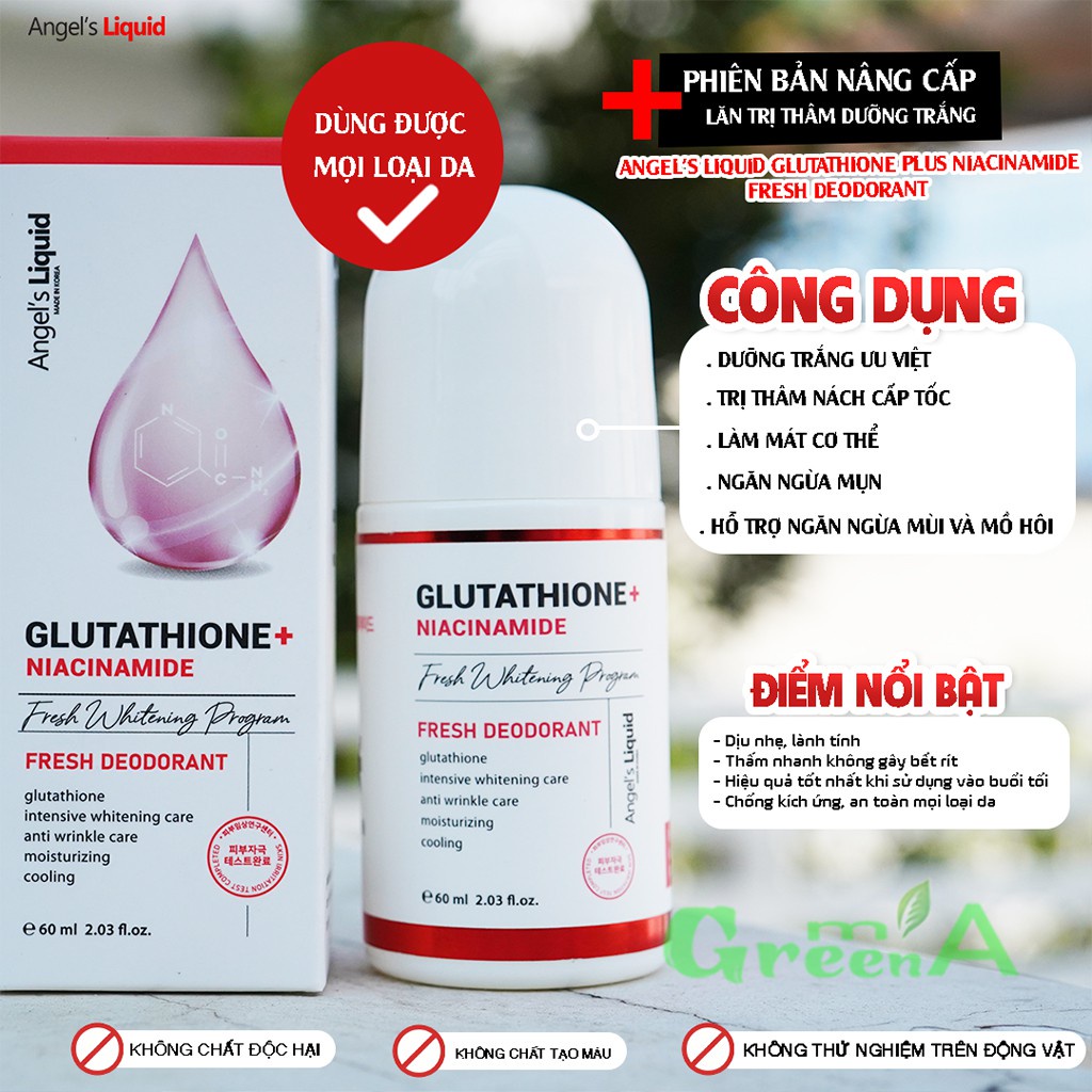 [Chuẩn Auth] [Hàn Quốc] Lăn nách Glutathione Niacinamide dưỡng trắng da vùng nách 60ml -KiwiOffical - Ộp Cosmetics