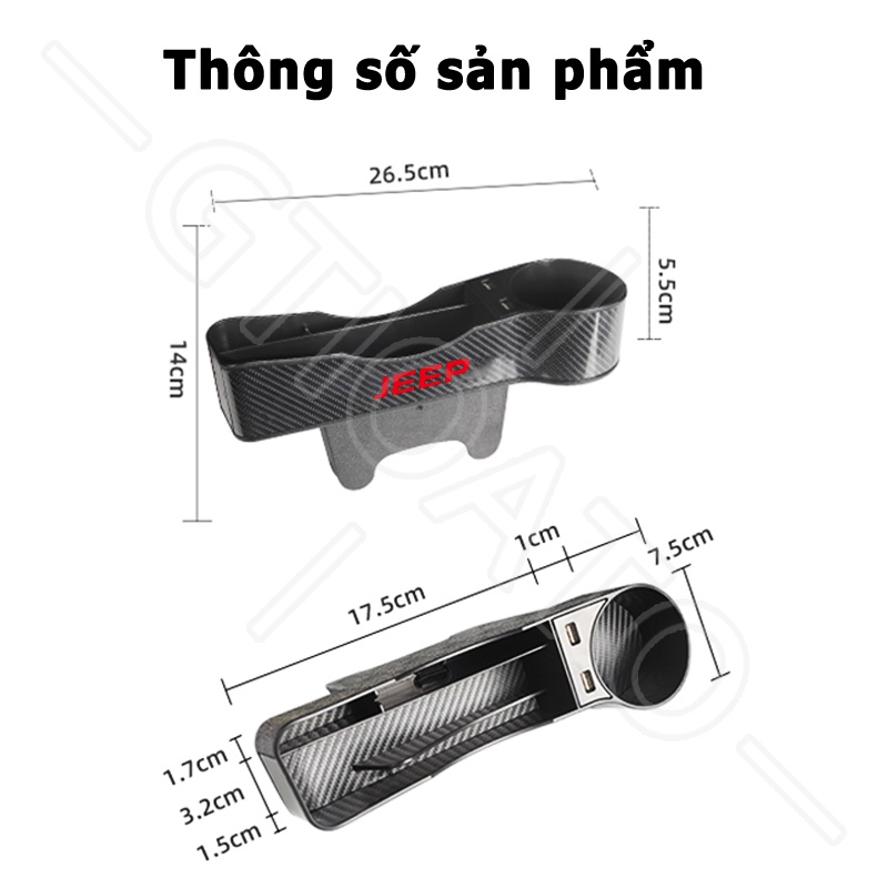 GTIOATO Khay Để Đồ Khe Ghế Ô Tô Khay ĐựNg Đồ Ô Tô Khay Đựng Đồ Khe Ghế Ô Tô Sợi Carbon Đồ Đa Năng Cắm Khe Ghế Ô Tô Khay Đựng Đồ Đa Năng Cắm Khe Ghế Xe Phụ KiệN Ô Tô Cho Jeep Wrangler Gladiator Cherokee Compass