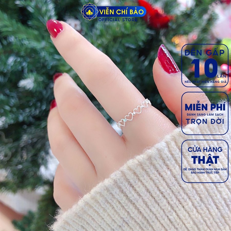 Nhẫn bạc nữ Empty Hearts chất liệu bạc 925 thời trang phụ kiện trang sức Viễn Chí Bảo N400786