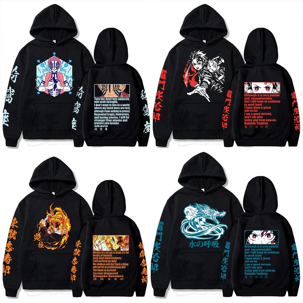 BST Áo Hoodie Kimetsu No Yaiba mẫu áo anime Demon slayder in hình đẹp ADT|Store
