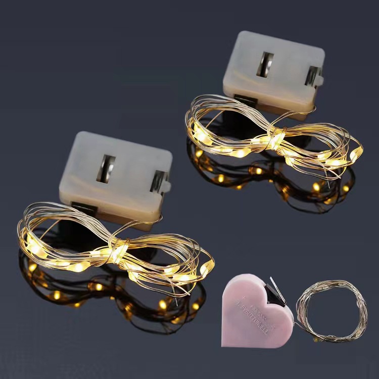 Dây Đèn LED Bằng Dây Đồng / Nút Nguồn Pin Trang Trí Bánh Kem / Quà Giáng Sinh / Đám Cưới