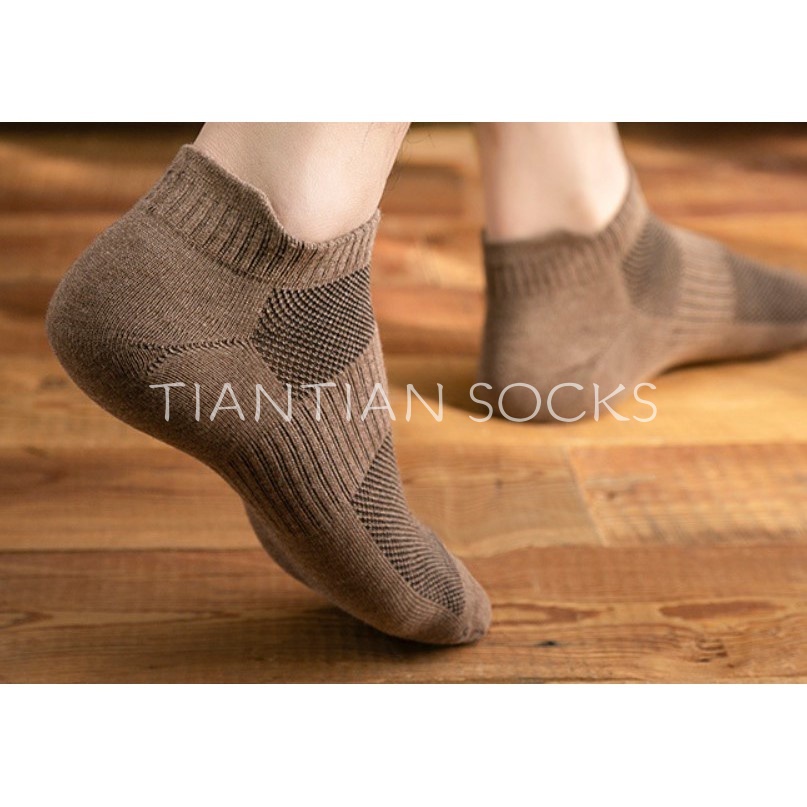 TIANTIAN T049 Tất bằng cotton cổ thấp thoáng khí chống mòn nhiều màu sắc cho nam