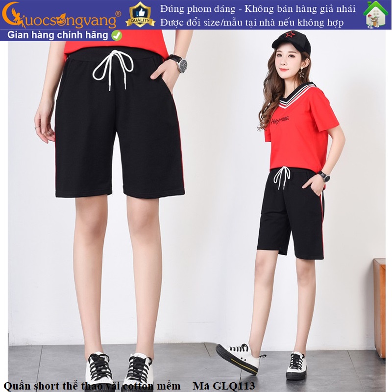 Quần đùi nữ big size quần sọc nữ màu đen GLQ113 Cuocsongvang